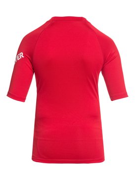 quiksilver, All Time - Licra de Manga Corta con Protección Solar UPF 50 para Chicos 8-16, QUIK RED (rqr0) All Time - Short Sleeve UPF 50 Rash Vest for Boys 8-16 EQBWR03006