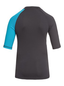 quiksilver, Active - Licra de Manga Corta con Protección Solar UPF 50 para Chicos 8-16, TARMAC/ CENDRE BLUE (xkkb) Active - Short Sleeve UPF 50 Rash Vest for Boys 8-16 EQBWR03036