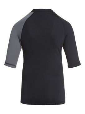quiksilver, Active - Licra de Manga Corta con Protección Solar UPF 50 para Chicos 8-16, BLACK/ IRON GATE (xkkk) Active - Short Sleeve UPF 50 Rash Vest for Boys 8-16 EQBWR03036