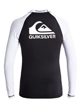 quiksilver, On Tours - Licra de Manga Larga con Protección Solar UPF 50 para Chicos 8-16, BLACK (kvj0) On Tours - Long Sleeve UPF 50 Rash Vest for Boys 8-16 EQBWR03040