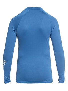 quiksilver, All Time - Licra de surf de maga larga UPF 50 para Chicos 8-16, ELECTRIC BLUE (bpb0) All Time - Long Sleeve UPF 50 Rash Vest for Boys 8-16 EQBWR03047