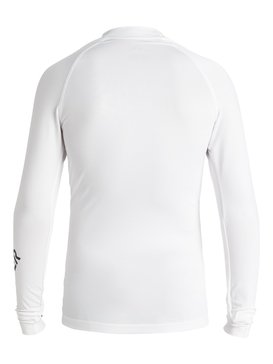 quiksilver, All Time - Long Sleeve UPF 50 Rash Vest for Boys 8-16, WHITE (wbb0) All Time - Long Sleeve UPF 50 Rash Vest for Boys 8-16 EQBWR03047