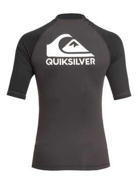 quiksilver, On Tour - Short Sleeve UPF 50 Rashguard for Boys 8-16, TARMAC (kta0) On Tour - Short Sleeve UPF 50 Rashguard for Boys 8-16 EQBWR03056