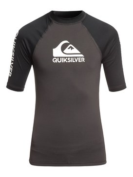quiksilver, On Tour - Short Sleeve UPF 50 Rashguard for Boys 8-16, TARMAC (kta0) On Tour - Short Sleeve UPF 50 Rashguard for Boys 8-16 EQBWR03056