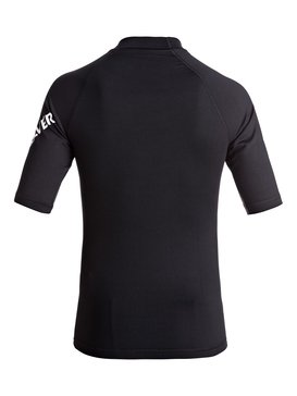 quiksilver, All Time - Short Sleeve UPF 50 Rash Vest for Boys 8-16, BLACK (kvj0) All Time - Short Sleeve UPF 50 Rash Vest for Boys 8-16 EQBWR03060