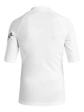 quiksilver, All Time - Short Sleeve UPF 50 Rash Vest for Boys 8-16, WHITE (wbb0) All Time - Short Sleeve UPF 50 Rash Vest for Boys 8-16 EQBWR03060