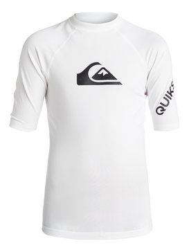 quiksilver, All Time - Rash Vest met Korte Mouwen en UPF 50, WHITE (wbb0) All Time - Short Sleeve UPF 50 Rash Vest EQBWR03060