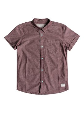quiksilver, Emoxy - Chemise à manches courtes pour Garçon 8-16 ans, VINEYARD WINE (rsc0) Emoxy - Short Sleeve Shirt for Boys 8-16 EQBWT03197