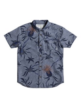 quiksilver, Shakka Mate - Chemise à manches courtes pour Garçon 8-16 ans, BLUE USED SHAKKA MATE (byl6) Shakka Mate - Short Sleeve Shirt for Boys 8-16 EQBWT03198