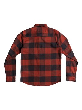 quiksilver, Motherfly Flannel - Long Sleeve Shirt for Boys 8-16, BARN RED MOTHERFLY YOUTH (rqj2) Motherfly Flannel - Long Sleeve Shirt for Boys 8-16 EQBWT03227