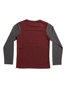 quiksilver, Colorblock Tacos - Long Sleeve T-Shirt for Boys 8-16, POMEGRANATE (rzg0) Colorblock Tacos - Long Sleeve T-Shirt for Boys 8-16 EQBZT03576