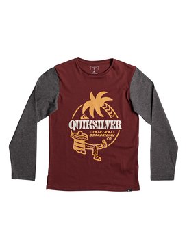 quiksilver, Colorblock Tacos - Long Sleeve T-Shirt for Boys 8-16, POMEGRANATE (rzg0) Colorblock Tacos - Long Sleeve T-Shirt for Boys 8-16 EQBZT03576