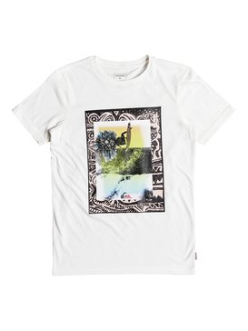 quiksilver, Triblend Border Line - T Shirt col rond, SNOW WHITE HEATHER (wbkh) Triblend Border Line - T-Shirt EQBZT03696
