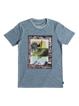 quiksilver, Triblend Border Line - T Shirt col rond, REAL TEAL HEATHER (bprh) Triblend Border Line - T-Shirt EQBZT03696