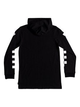quiksilver, Quik Check - T-shirt à capuche à manches longues pour Garçon 8-16 ans, BLACK (kvj0) Quik Check - Long Sleeve Hooded T-Shirt for Boys 8-16 EQBZT03791