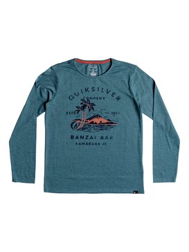 quiksilver, Banzai Bar - Longsleeve T-Shirt, TAPESTRY HEATHER (bphh) Banzai Bar - Long Sleeve T-Shirt for Boys 8-16 EQBZT03806