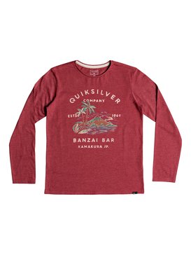 quiksilver, Banzai Bar - Longsleeve T-Shirt, GARNET HEATHER (rqkh) Banzai Bar - Long Sleeve T-Shirt for Boys 8-16 EQBZT03806