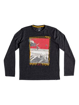 quiksilver, D- Day - Longsleeve T-Shirt, DARK GREY HEATHER (krph) D- Day - Long Sleeve T-Shirt for Boys 8-16 EQBZT03807