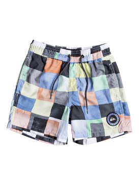 quiksilver, Resin Check 12" - Short de bain pour Garçon 2-7 ans, WHITE (wbb6) Resin Check 12" - Swim Shorts for Boys 2-7 EQKJV03046