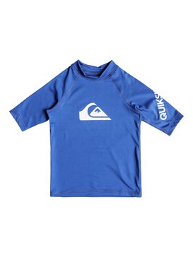 quiksilver, All Time - Lycra manches courtes UPF 50 pour Garçon 2-7 ans, ELECTRIC BLUE (bpb0) All Time - Short Sleeve UPF 50 Rash Vest for Boys 2-7 EQKWR03019