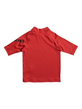 quiksilver, All Time - Lycra manches courtes UPF 50 pour Garçon 2-7 ans, QUIK RED (rqr0) All Time - Short Sleeve UPF 50 Rash Vest for Boys 2-7 EQKWR03019