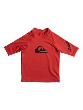 quiksilver, All Time - Lycra manches courtes UPF 50 pour Garçon 2-7 ans, QUIK RED (rqr0) All Time - Short Sleeve UPF 50 Rash Vest for Boys 2-7 EQKWR03019