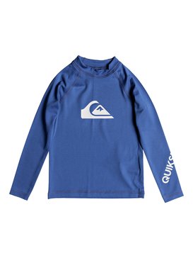 quiksilver, All Time - Licra de Manga Larga con Protección Solar UPF 50 para Chicos 2-7, ELECTRIC BLUE (bpb0) All Time - Long Sleeve UPF 50 Rash Vest for Boys 2-7 EQKWR03020