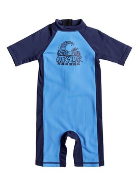 quiksilver, Thermo Spring - Licra-Bañador Entero de Manga Corta con Protección Solar UPF 50, BLUE LIGHT/ HAWAIIAN BLUE (xbbb) Thermo Spring - Short Sleeve One-Piece UPF 50 Rashguard EQKWR03022