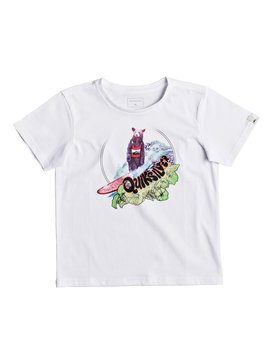 quiksilver, Classic Log Bear - T Shirt col rond pour Garçon 2-7 ans, WHITE (wbb0) Classic Log Bear - T-Shirt for Boys 2-7 EQKZT03190