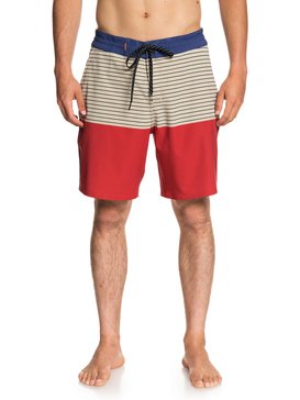 quiksilver, Waterman Liberty Stripe 19" Beach Shorts, CARDINAL (rpe6) LIBERTY STRIPE BEACHSHORT 19 EQMBS03044