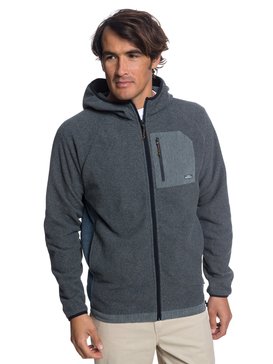 quiksilver, Waterman Bigger Boat - Gebondeter Kapuzenpulli mit Reißverschluss für Männer, CHARCOAL HEATHER (ktah) Waterman Bigger Boat - Zip Up Bonded Hoodie for Men EQMFT03026