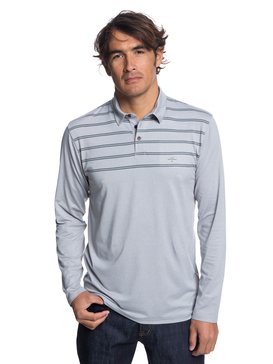 quiksilver, Waterman River Explorer - Langärmliges UPF 30 Polo-Hemd für Männer, GREY MARL (slrh) Waterman River Explorer - Long Sleeve UPF 30 Polo Shirt for Men EQMKT03042