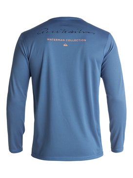 quiksilver, Waterman Gut Check - Camiseta de Surf Anfibia de Manga Larga con Protección Solar UPF 40 para Hombre, DEEP WATER (bpd0) Waterman Gut Check - Amphibian Long Sleeve UPF 40 Surf T-Shirt for Men EQMWR03019