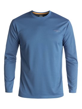 quiksilver, Waterman Gut Check - Camiseta de Surf Anfibia de Manga Larga con Protección Solar UPF 40 para Hombre, DEEP WATER (bpd0) Waterman Gut Check - Amphibian Long Sleeve UPF 40 Surf T-Shirt for Men EQMWR03019