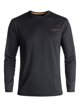 quiksilver, Waterman Gut Check - Camiseta de Surf Anfibia de Manga Larga con Protección Solar UPF 40 para Hombre, BLACK (kvj0) Waterman Gut Check - Amphibian Long Sleeve UPF 40 Surf T-Shirt for Men EQMWR03019