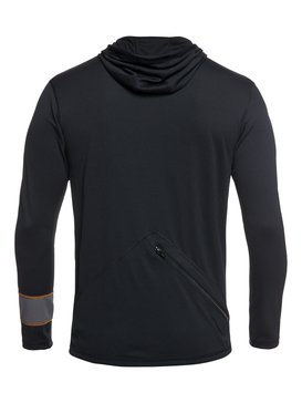quiksilver, Waterman Hooked Hd - Camiseta de surf con capucha y manga larga protección UV, BLACK (kvj0) Waterman Hooked HD - Long Sleeve Hooded UPF 40 Rash Vest EQMWR03022