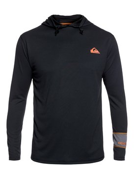 quiksilver, Waterman Hooked Hd - Camiseta de surf con capucha y manga larga protección UV, BLACK (kvj0) Waterman Hooked HD - Long Sleeve Hooded UPF 40 Rash Vest EQMWR03022