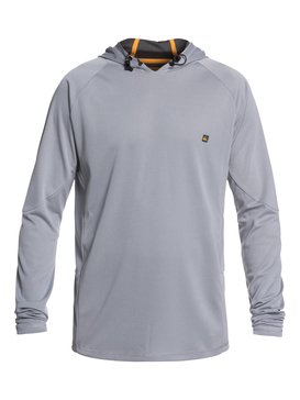 quiksilver, Waterman New Hooked - Licra de manga larga con capucha y protección solar UPF 50 para Hombre, SLEET (szp0) Waterman New Hooked - Long Sleeve UPF 50 Hooded Rash Vest for Men EQMWR03036