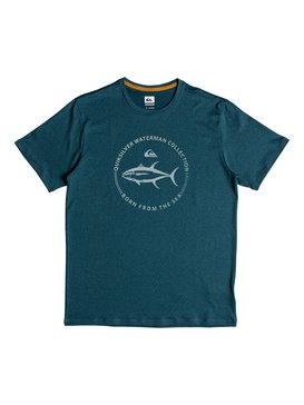 quiksilver, Waterman Watermark Short Sleeve UPF 50 Rash Guard, ORION BLUE HEATHER (brgh) WATERMARK SS EQMWR03039