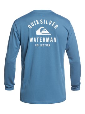 quiksilver, Waterman Gut Check - Licra anfibia de manga larga con protección solar UPF 40, PARISIAN BLUE (blg0) Waterman Gut Check - Amphibian Long Sleeve UPF 40 Rash Vest EQMWR03041