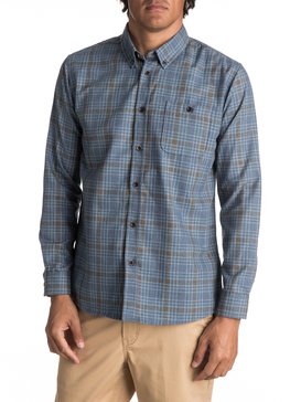 quiksilver, Waterman Cortez Straight - Camicia a maniche lunghe, ESTATE BLUE CORTEZ STRAIGHT (bsw1) Waterman Cortez Straight - Long Sleeve Shirt EQMWT03038