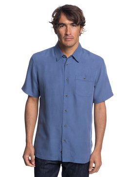 quiksilver, Waterman Avalon Short Sleeve Shirt, BLUE INDIGO (bpy0) AVALON EQMWT03051