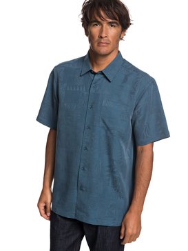 quiksilver, Waterman Malama Bay Short Sleeve Shirt, ORION BLUE (brg0) MALAMA BAY EQMWT03116