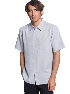 quiksilver, Waterman Malama Bay Short Sleeve Shirt, DRIZZLE (sjj0) MALAMA BAY EQMWT03116