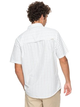 quiksilver, Waterman Wake Plaid 2 - Technisch Overhemd met Korte Mouwen, SNOW WHITE WAKE PLAID (wbk1) Waterman Wake Plaid 2 - Technical Short Sleeve Shirt EQMWT03123