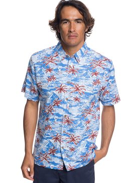 quiksilver, Waterman Sumo Surfers Short Sleeve Shirt, PARISIAN BLUE (blg0) Waterman Sumo Surfers - Short Sleeve Shirt EQMWT03171