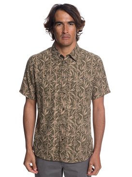 quiksilver, Waterman Wake Bamboo Fences Technical Short Sleeve Shirt, IVY GREEN (crb0) WAKE BAMBOO FENCES EQMWT03188