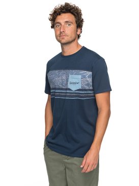quiksilver, Waterman Dream Stringer - Camiseta con Bolsillo para Hombre, DARK DENIM (brq0) Waterman Dream Stringer - Pocket T-Shirt for Men EQMZT03071