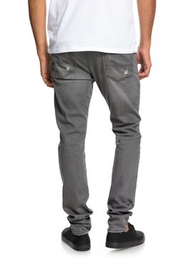 Low Bridge Grey Damaged - Slim Fit Drop Crotch Jeans for Men  EQYDP03371