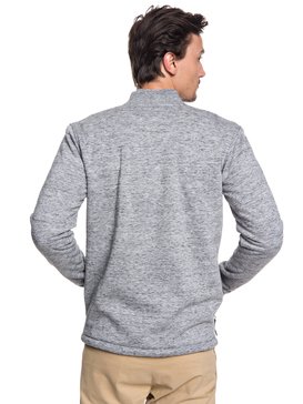 quiksilver, Kurow Sherpa - Sweat zippé style bomber en matière contrecollée pour Homme, LIGHT GREY HEATHER (sjsh) Kurow Sherpa - Bonded Zip-Up Bomber Sweatshirt for Men EQYFT03832